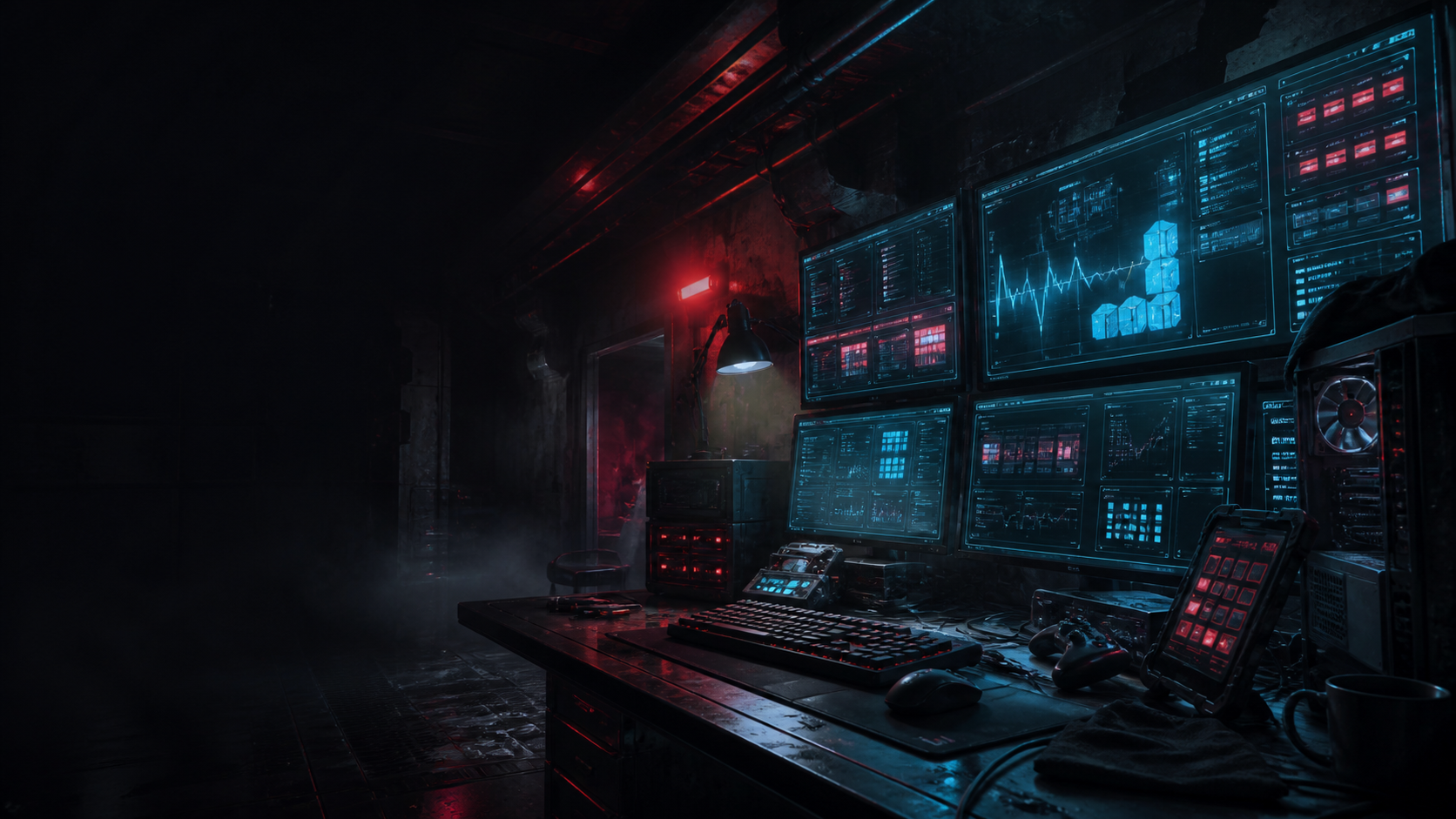 Original generated diagnostic station artwork for Launch Day Game Fixes
